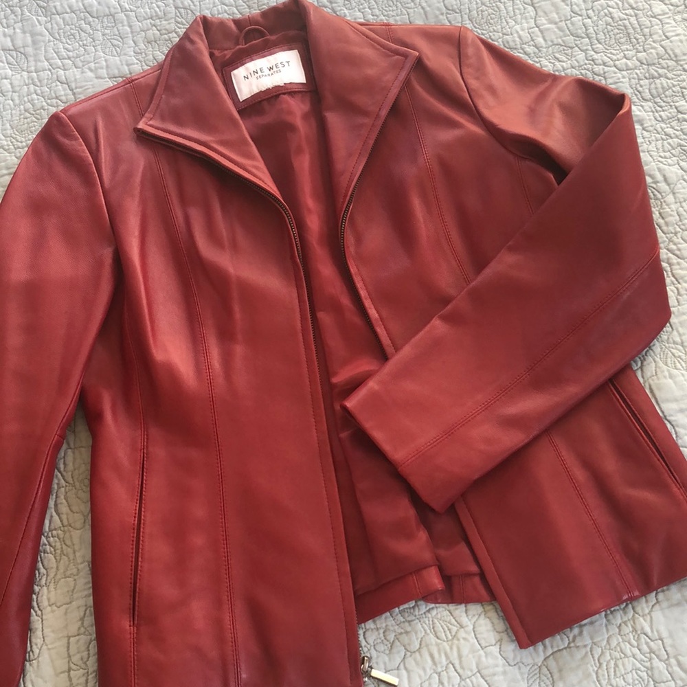 vintage cherry red leather jacket